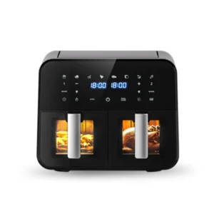 Dual-Zone Air Fryer with Transparent Window & Independent Temperature Control – 8L Digital Display Multifunction Oven CV-F910