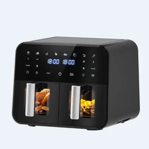 Dual-Zone Air Fryer with Transparent Window & Independent Temperature Control – 8L Digital Display Multifunction Oven CV-F910